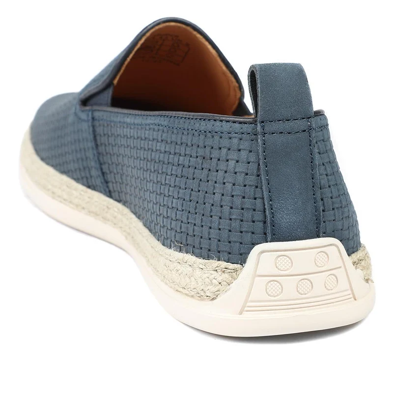 Quince Leather Espadrille Slip On Shoes - QUINCE / 328 788 - Navy Nubuck