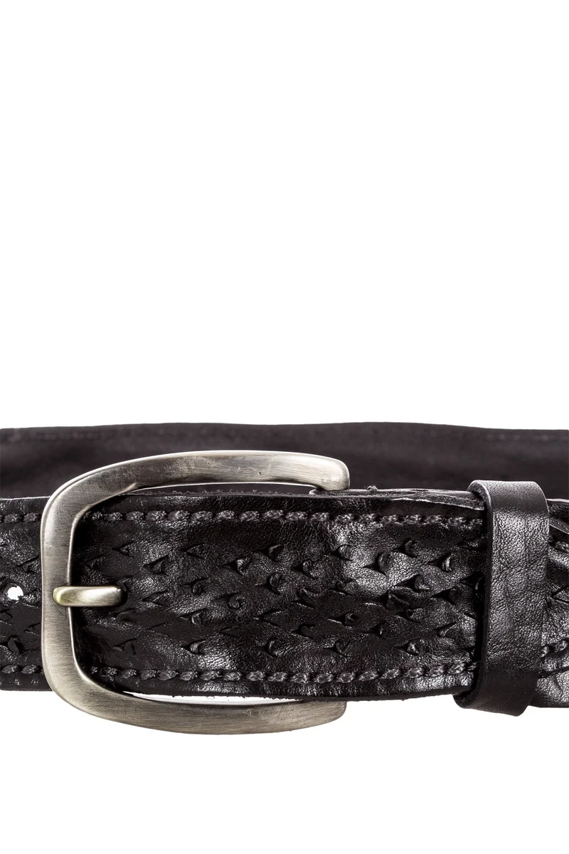 Ralph Gladen Ledergürtel VINTAGE SCHNITT schwarz