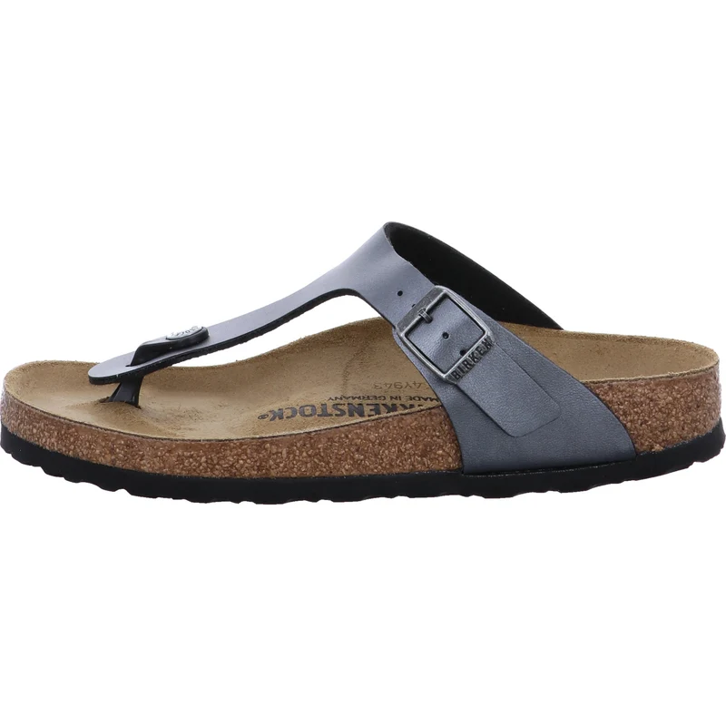 Birkenstock Pantolette Gizeh BF Metallic Black schwarz