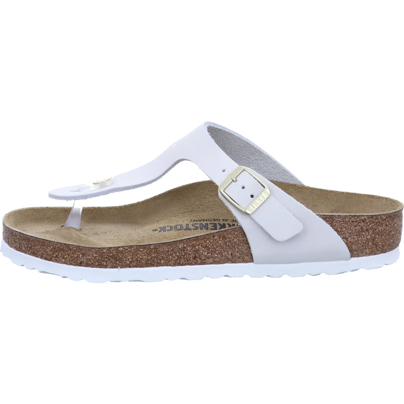 Birkenstock Pantolette Gizeh LENB Antique White weiß
