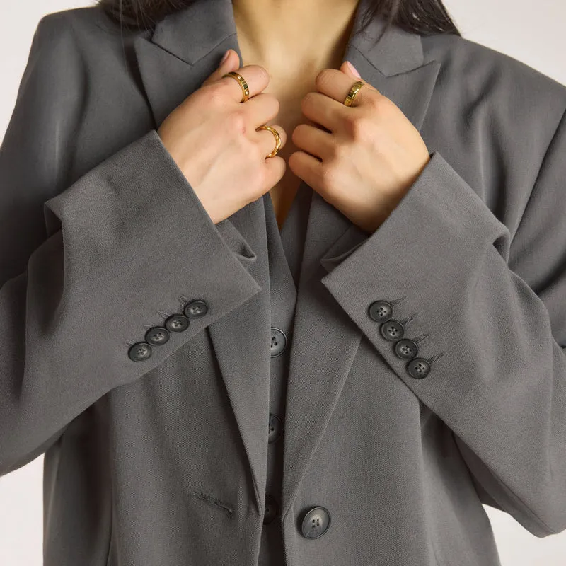Übergroßer Blazer - Anthrazit