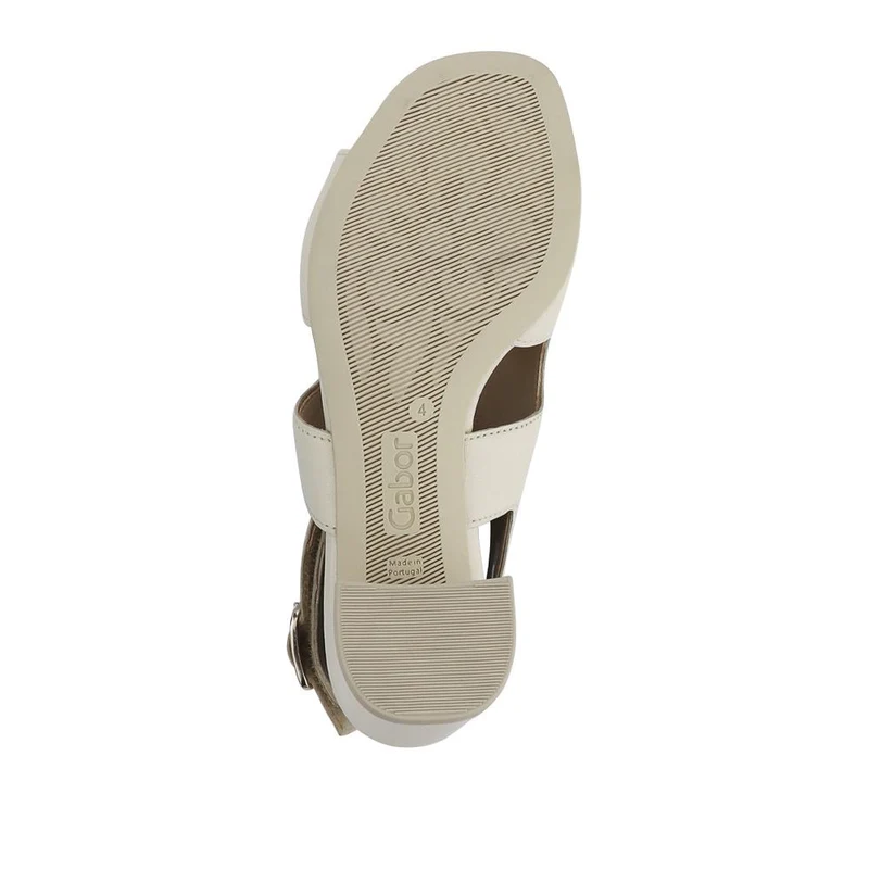 Smart Leather Block-Heeled Sandals - GAB41514 / 327 008 - Cream