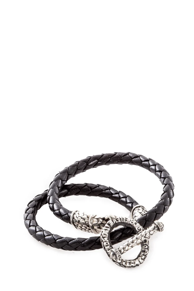 Elf Craft Lederarmband Double Wrap Loop schwarz