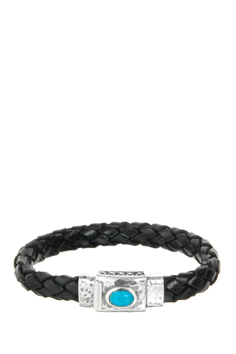 Elf Craft Lederarmband mit Türkis schwarz