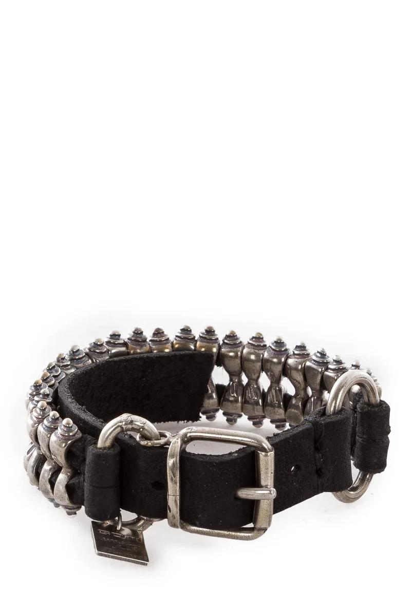 GOTI Armband BR203 schwarz silber