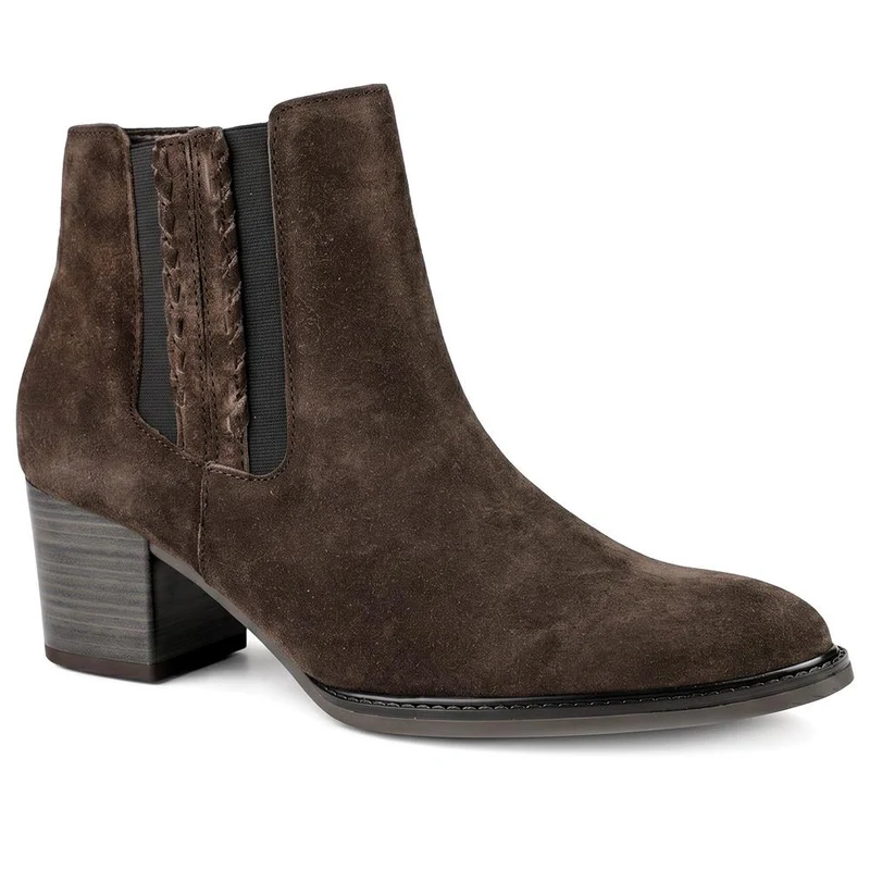 Gabor Wide Fit Smart Leather Ankle Boots - GAB44511 / 330 017 - Chocolate Suede