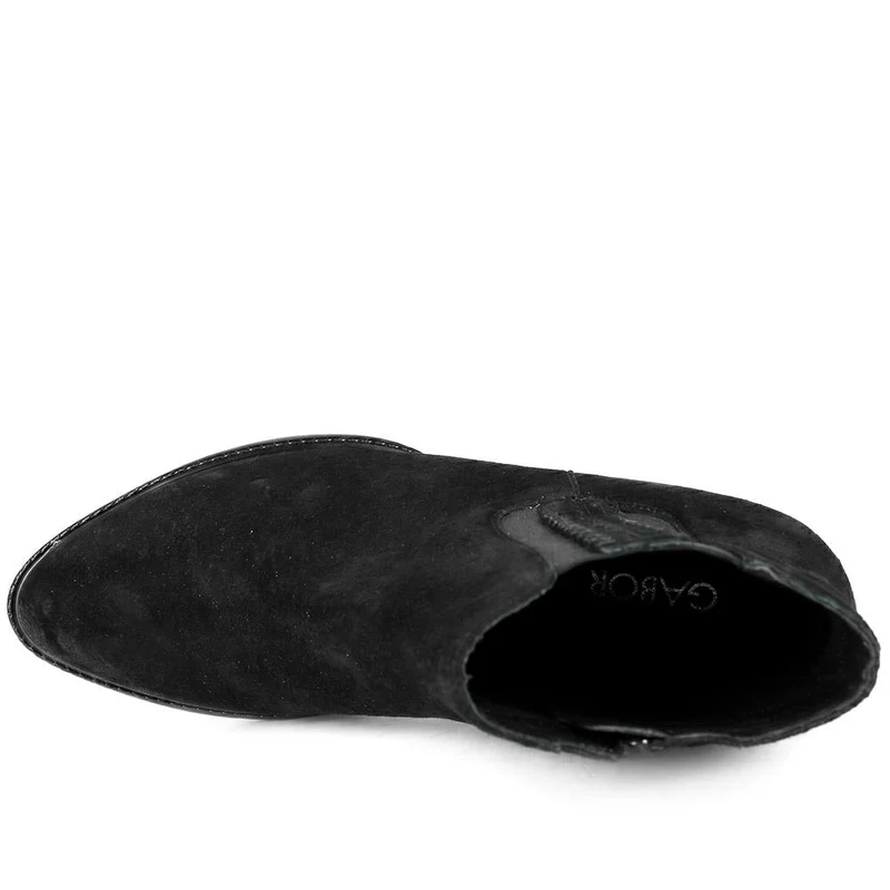 Gabor Wide Fit Smart Leather Ankle Boots - GAB44511 / 330 017 - Black Suede