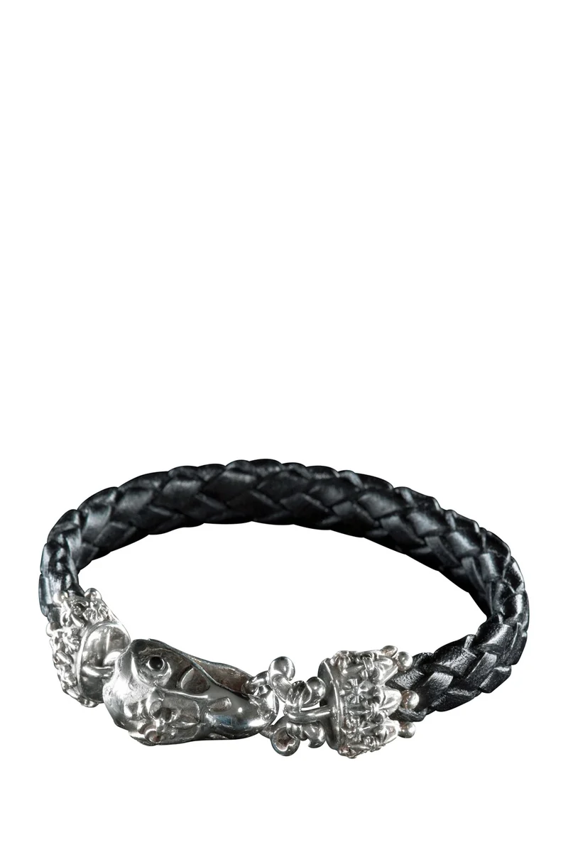 Elf Craft Lederarmband Eagelskull schwarz