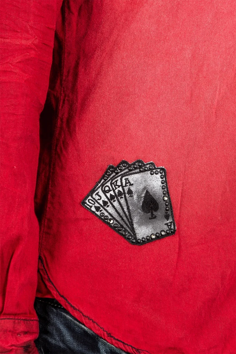 Robin`s Jean Herren Hemd Patches rot