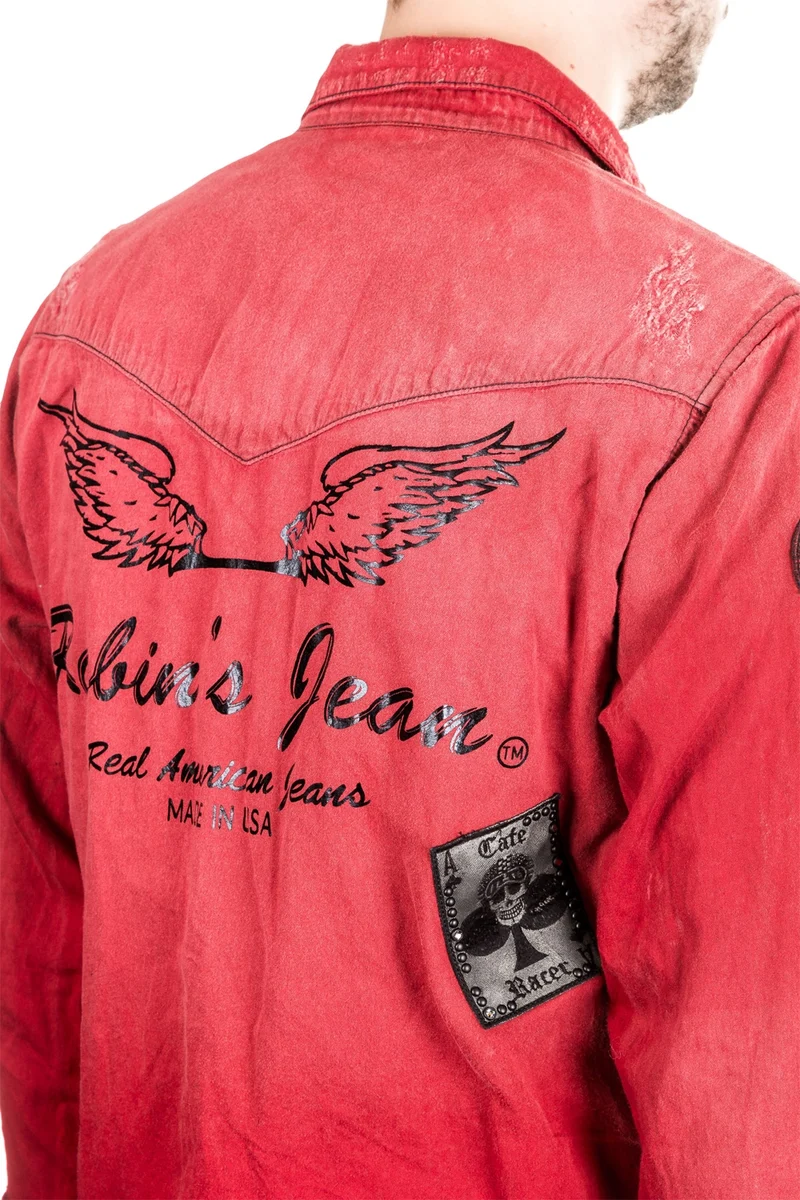 Robin`s Jean Herren Hemd Patches rot