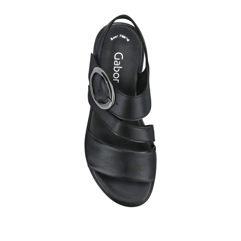 Amarillo Gabor Leather Chunky Buckled Sandals - GAB41510 / 326 995 - Black