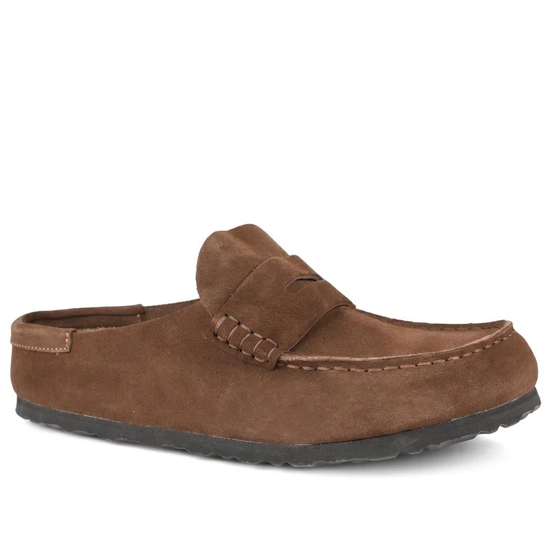 Birkenstock Naples Wrapped Leather Clogs - BIRK44501 / 330 030 - Chocolate Suede