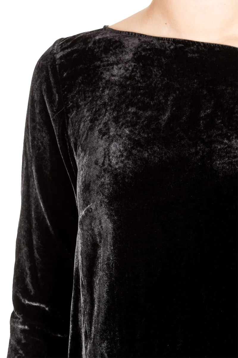 Masnada Damen Samtkleid oversized schwarz