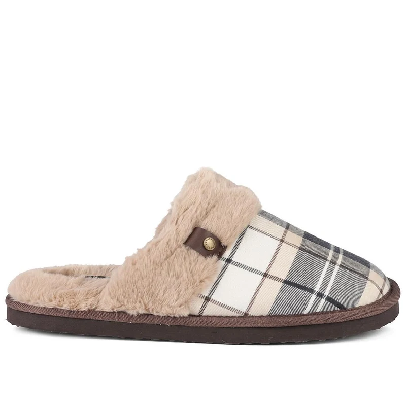 Barbour Claudia Tartan Mule Slippers - BARBR42506 / 328 565