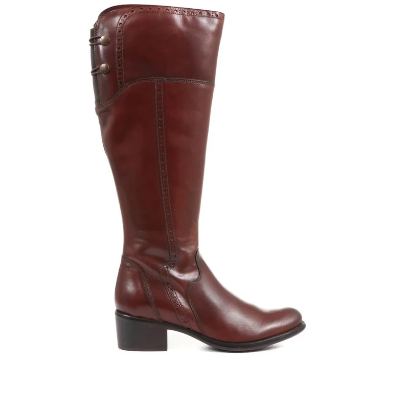 Rachel Medium Calf Fit Leather Rider Boots - RACHELM / 320 894 - Tan