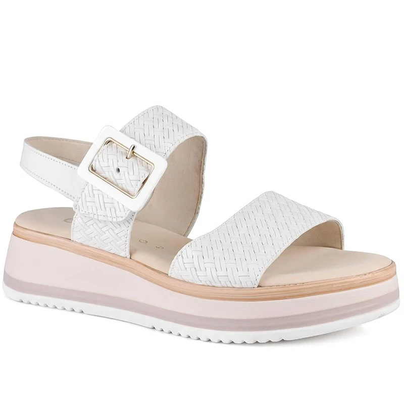 Gabor Leather Adjustable Fasten Sandals - GABC43517 / 330 456 - White