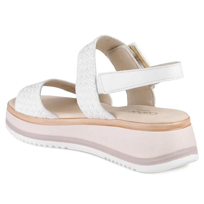 Gabor Leather Adjustable Fasten Sandals - GABC43517 / 330 456 - White