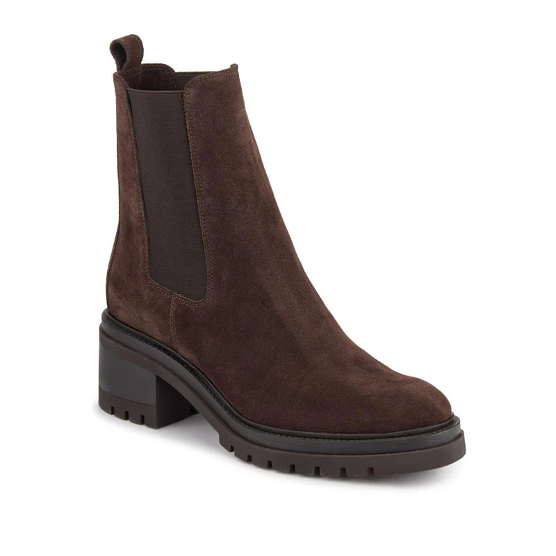 Darrah Leather Chelsea Boots - DARRAH / 324 252 - Chocolate Suede