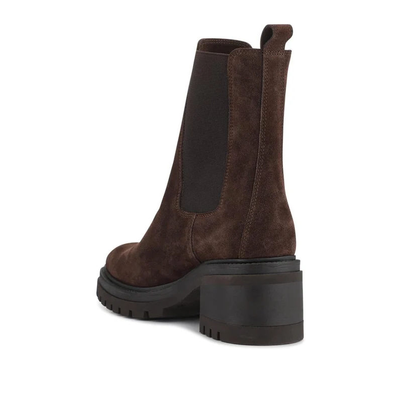 Darrah Leather Chelsea Boots - DARRAH / 324 252 - Chocolate Suede