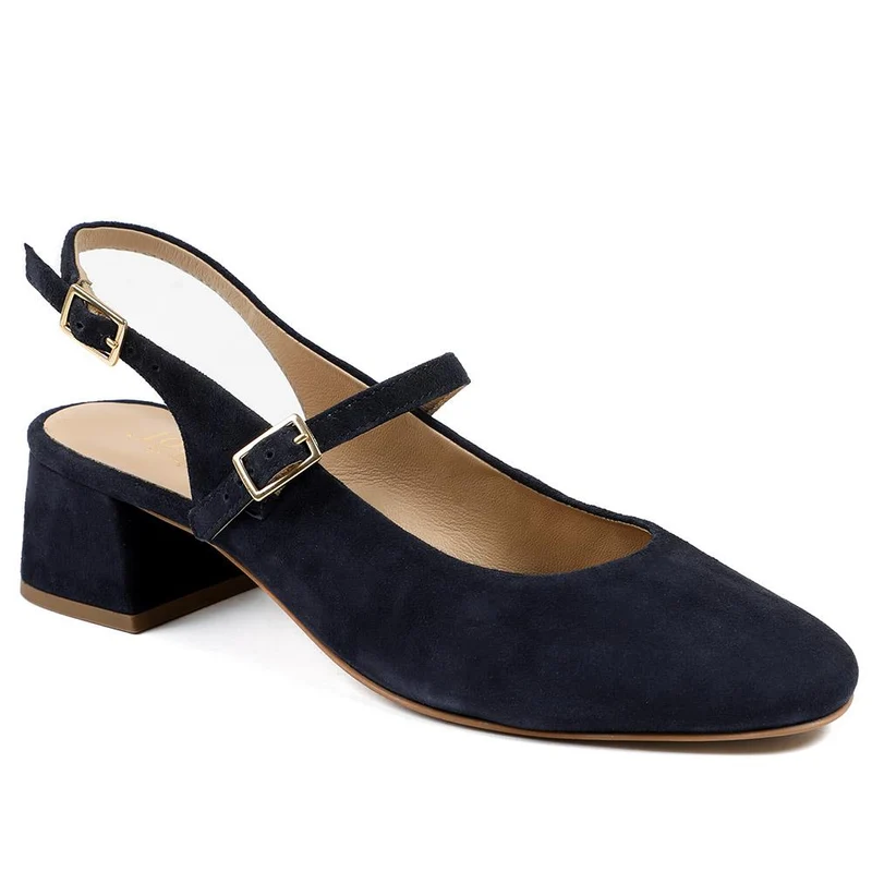 Yamila Leather Slingback Mary Janes - YAMILA / 329 093 - Navy