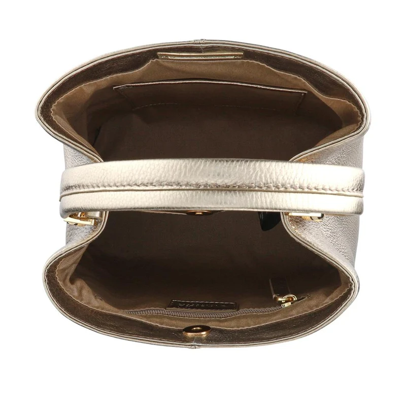 Verna Leather Shoulder Bag - VERNA / 325 467 - Gold Metallic