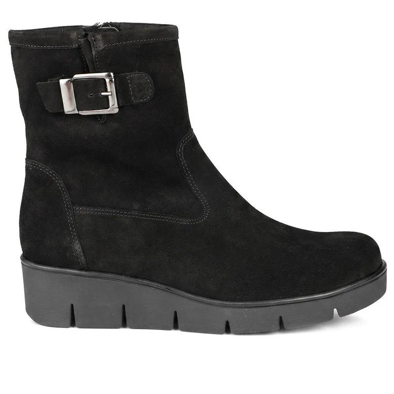 Gabor Wide Fit Leather Wedge Heel Boots - GAB44507 / 330 014