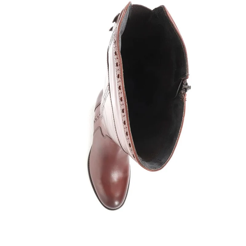 Rachel Medium Calf Fit Leather Rider Boots - RACHELM / 320 894 - Tan