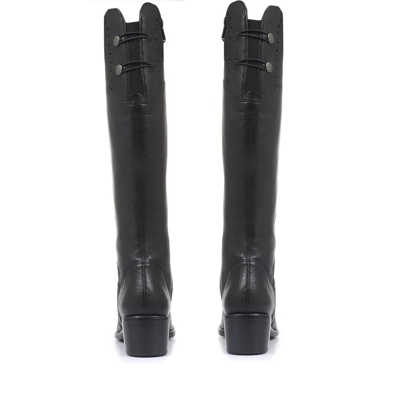 Rachel Medium Calf Fit Leather Rider Boots - RACHELM / 320 894 - Black
