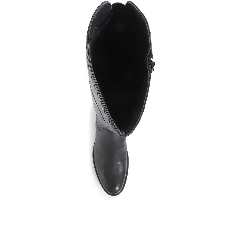 Rachel Medium Calf Fit Leather Rider Boots - RACHELM / 320 894 - Black