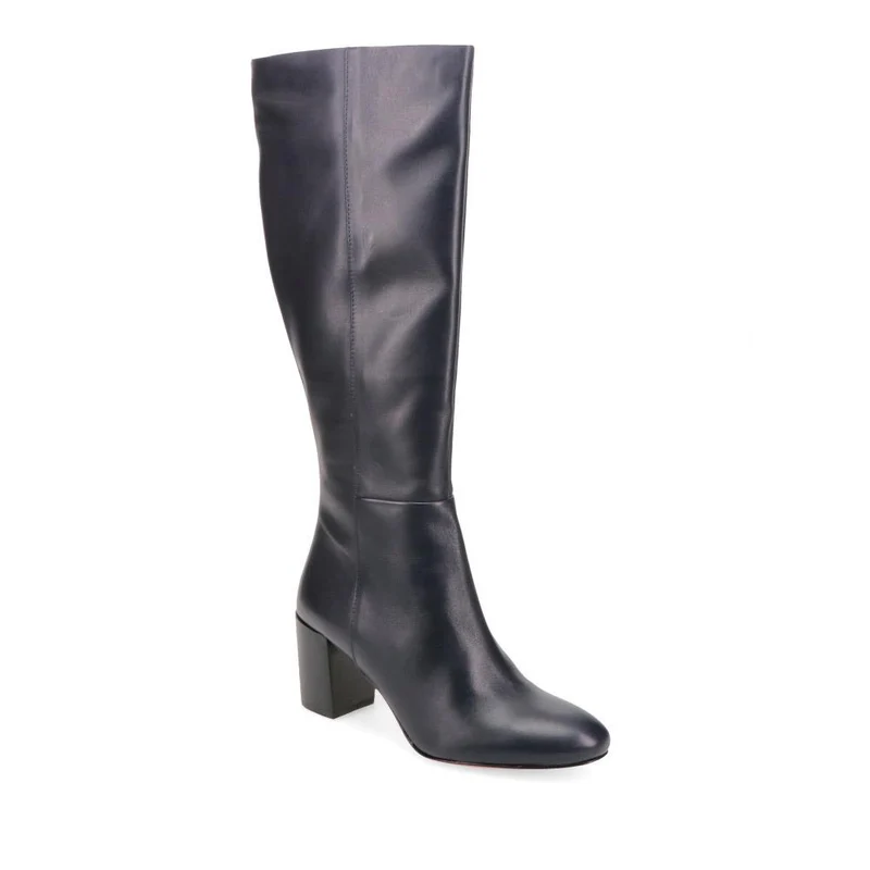 Neptune Long Medium Calf Fit Long Leather Boots - NEPTUNELONGM / 326 216 - Navy