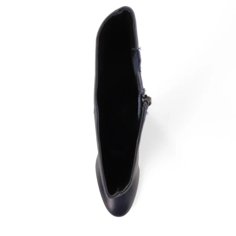 Neptune Long Medium Calf Fit Long Leather Boots - NEPTUNELONGM / 326 216 - Navy