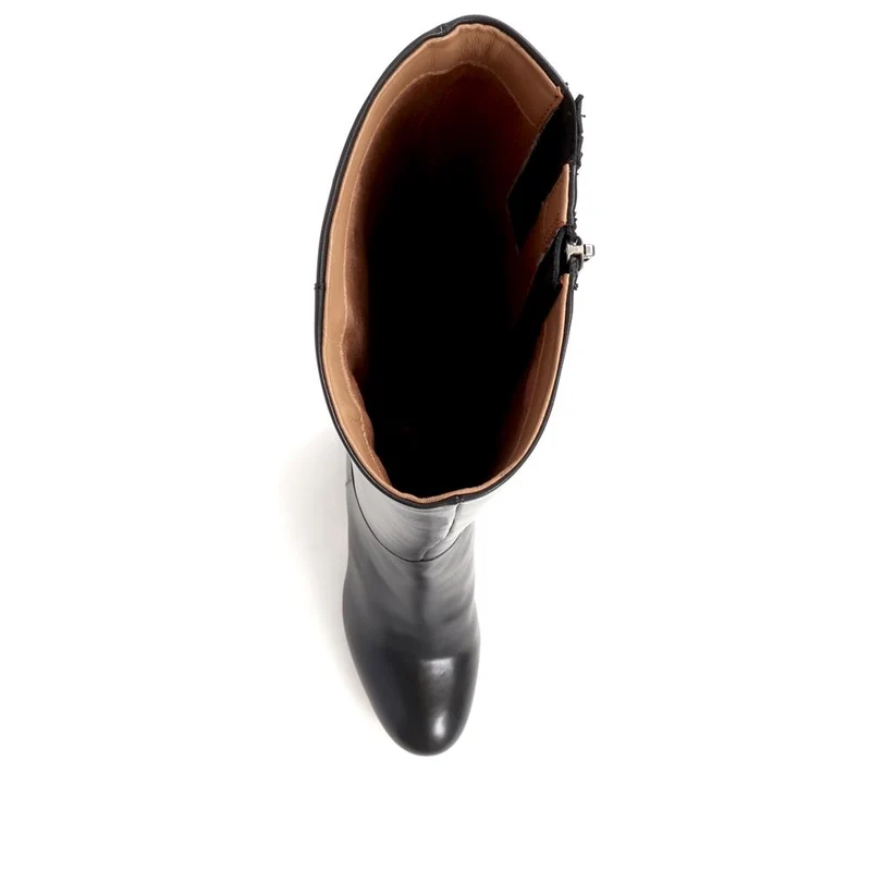 Neptune Long Medium Calf Fit Long Leather Boots - NEPTUNELONGM / 326 216 - Black