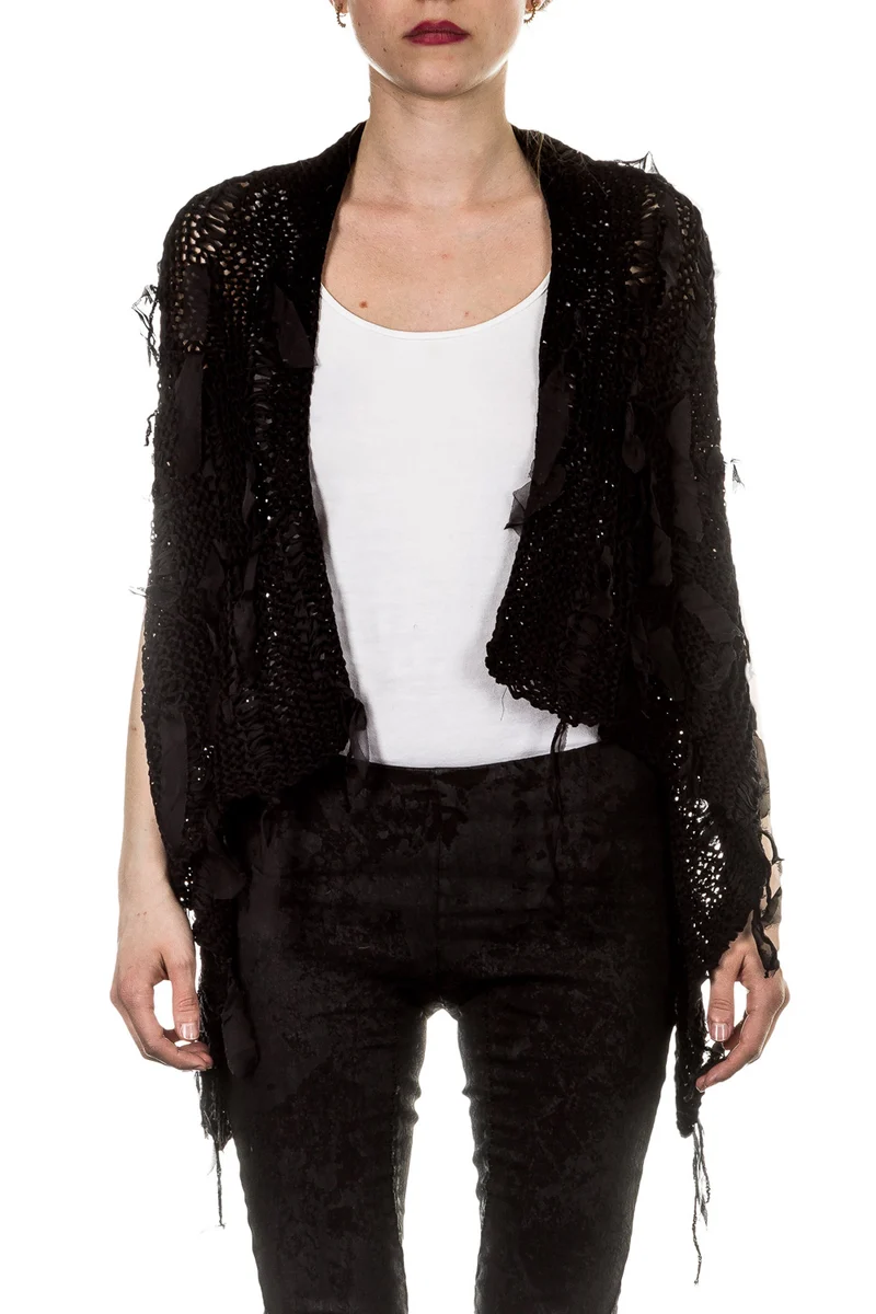 Masnada Damen Strickweste schwarz