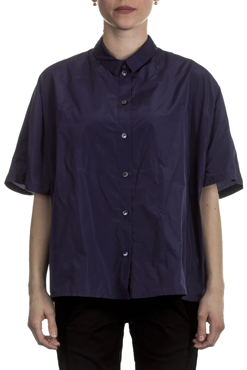 Katharina Hovman Damen Bluse oversized blau