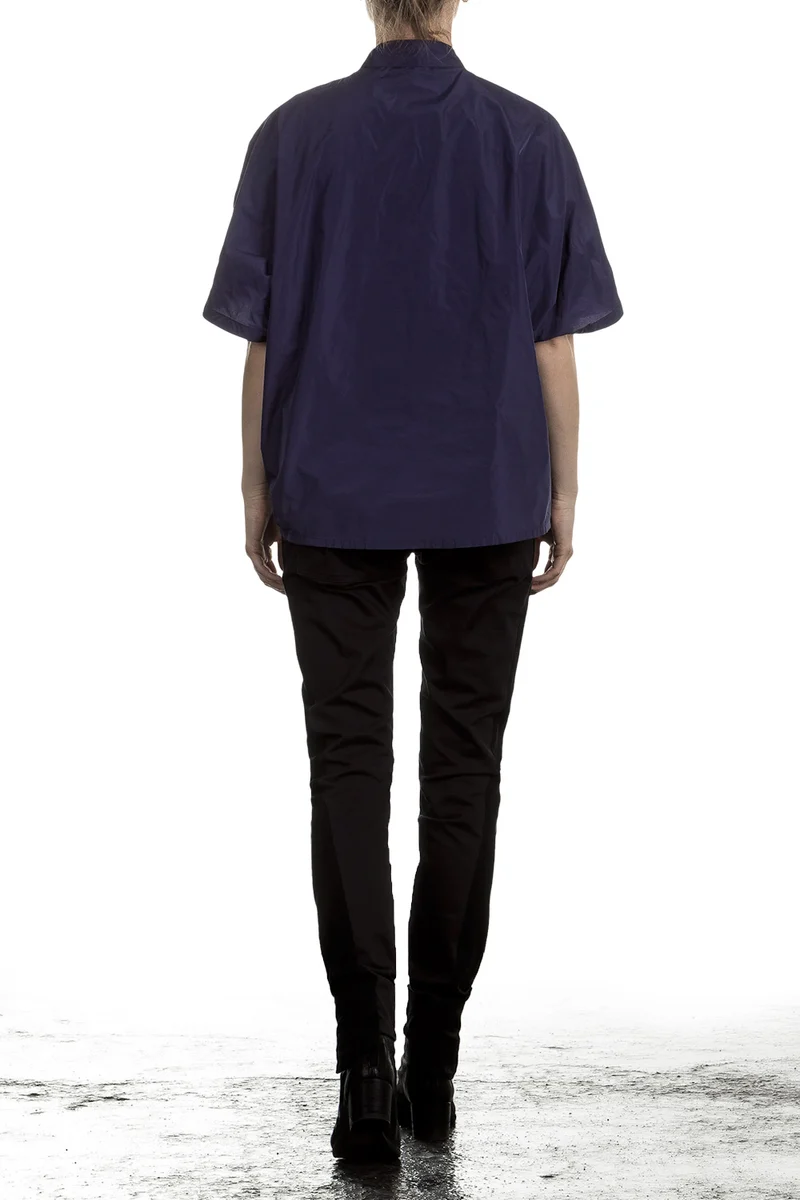 Katharina Hovman Damen Bluse oversized blau