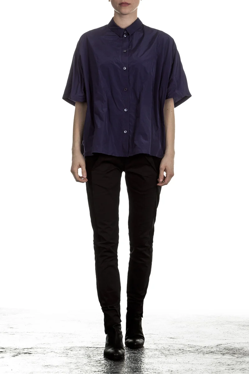 Katharina Hovman Damen Bluse oversized blau