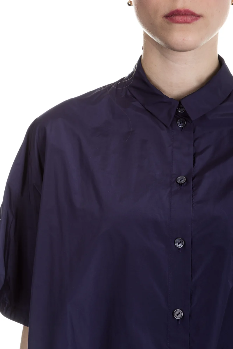 Katharina Hovman Damen Bluse oversized blau