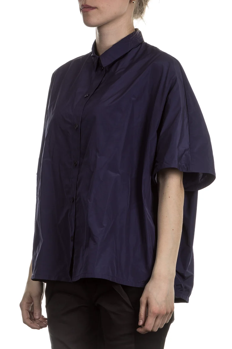 Katharina Hovman Damen Bluse oversized blau