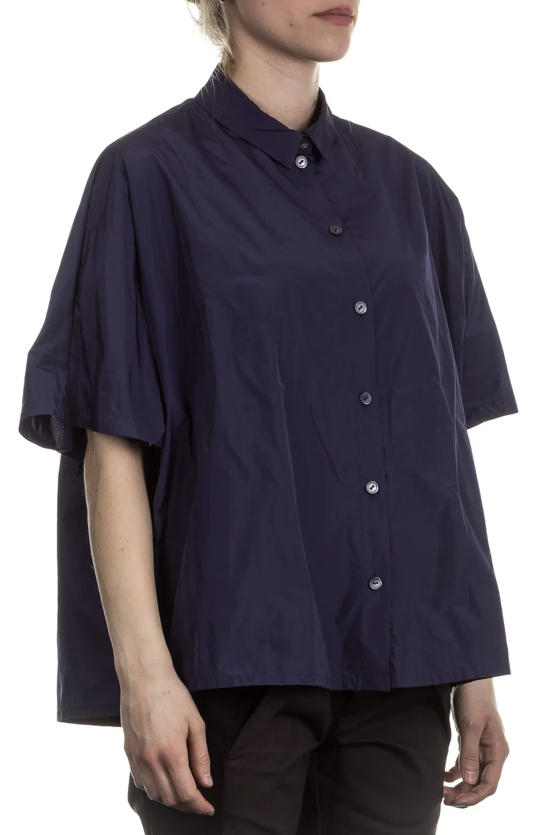 Katharina Hovman Damen Bluse oversized blau