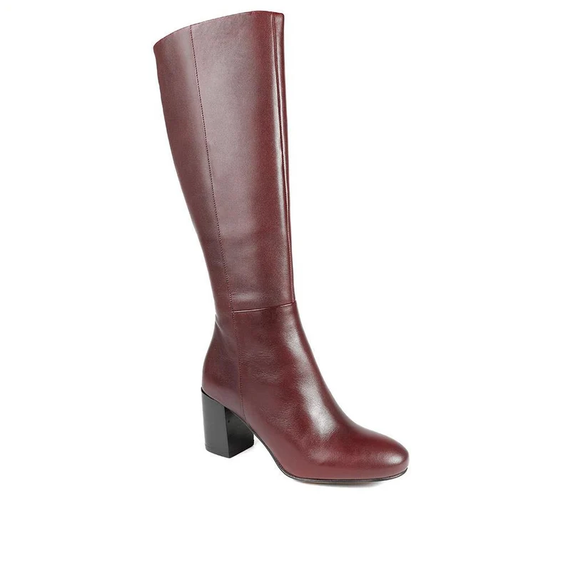 Neptune Long Extra-Small Calf Fit Leather Boots - NEPTUNELONGXS / 326 214 - Burgundy