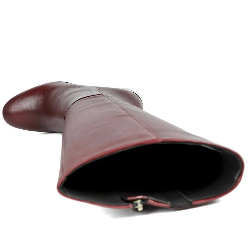 Neptune Long Extra-Small Calf Fit Leather Boots - NEPTUNELONGXS / 326 214 - Burgundy