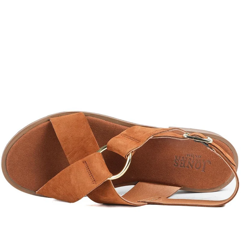 Genessa Leather Strappy Sandals - GENESSA / 329 398 - Cognac Suede