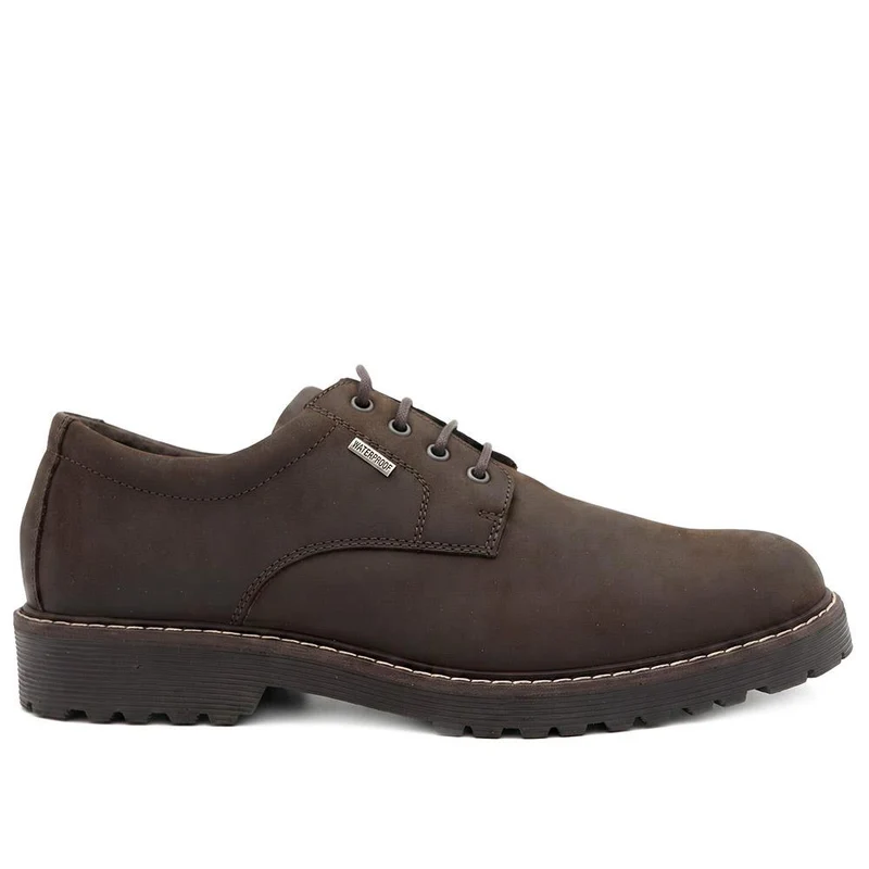 Halewood Waterproof Leather Derby Shoes - HALEWOOD / 330 089 - Dark Brown Nubuck