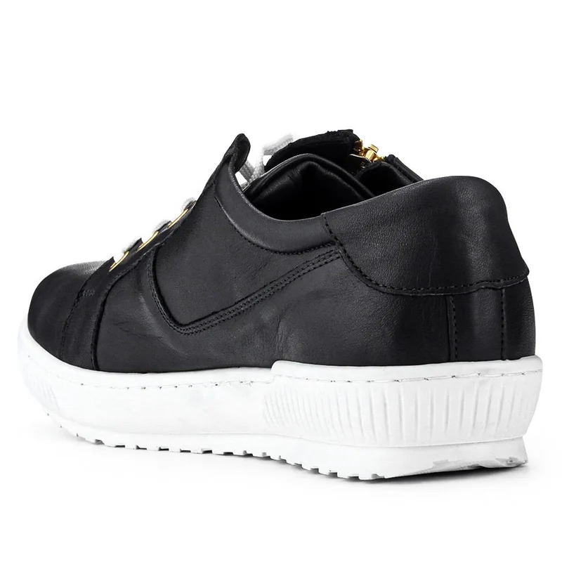 Padova Wide-Fit Leather Trainers - PADOVAWIDE / 326 787 - Black