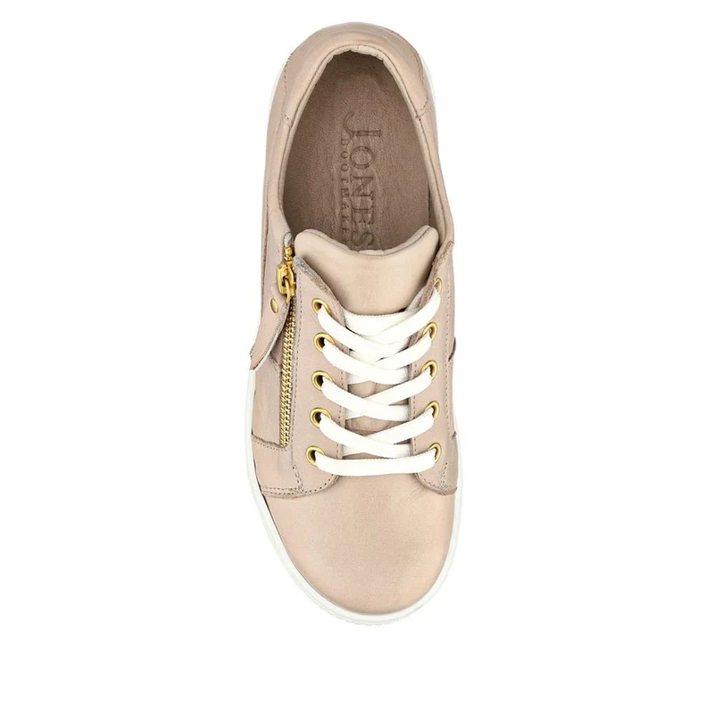 Padova Wide-Fit Leather Trainers - PADOVAWIDE / 326 787 - Stone