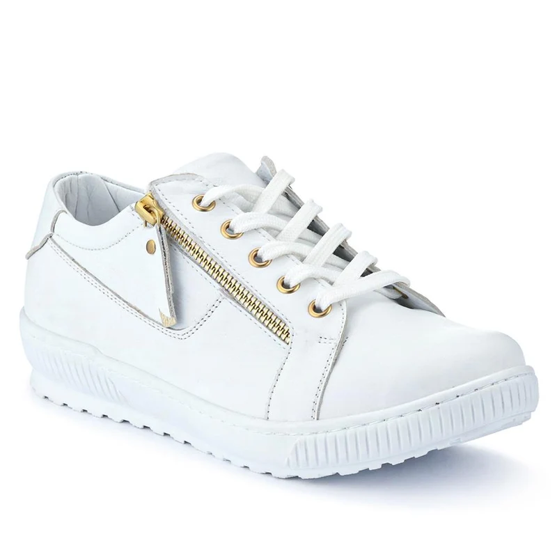 Padova Wide-Fit Leather Trainers - PADOVAWIDE / 326 787 - White