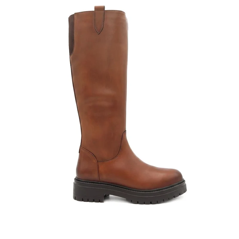 Dolores Leather Heeled Long Boots - DOLORES / 329 734