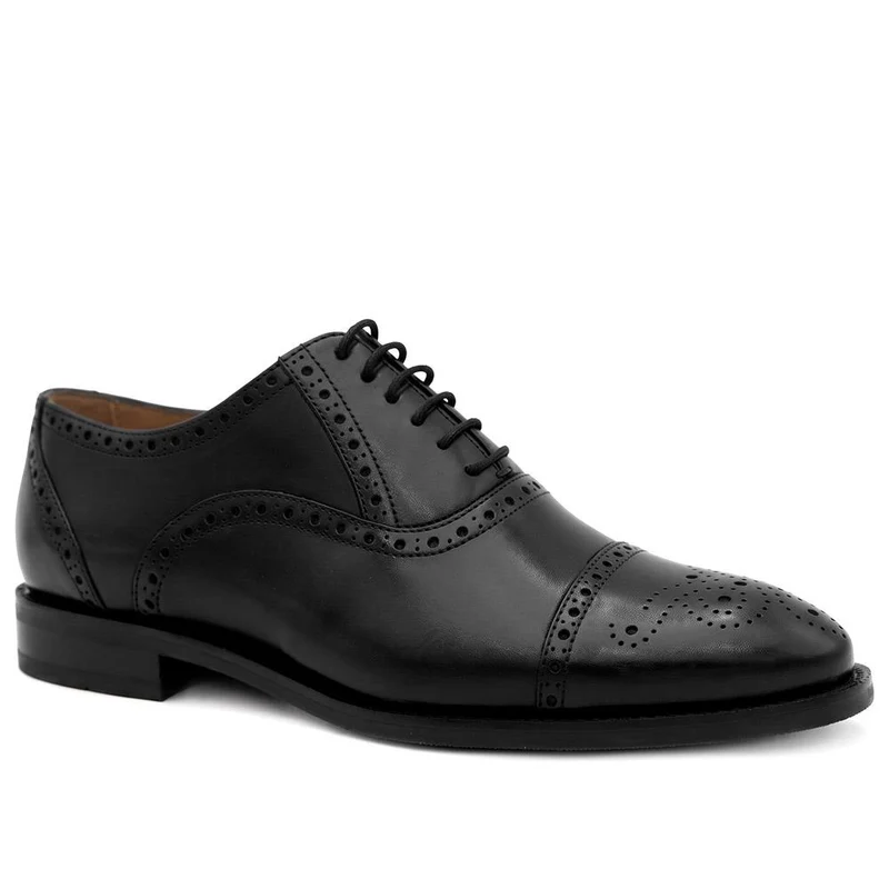 Maynard Wide Fit Leather Oxford Brogues - MAYNARDWIDE / 329 989 - Black