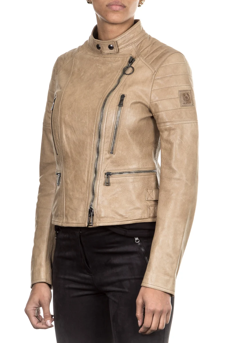 Belstaff Damen Leder Jacke ENDRICK sand