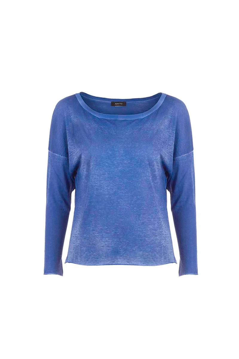 AVANT TOI Damen Baumwoll Shirt blau